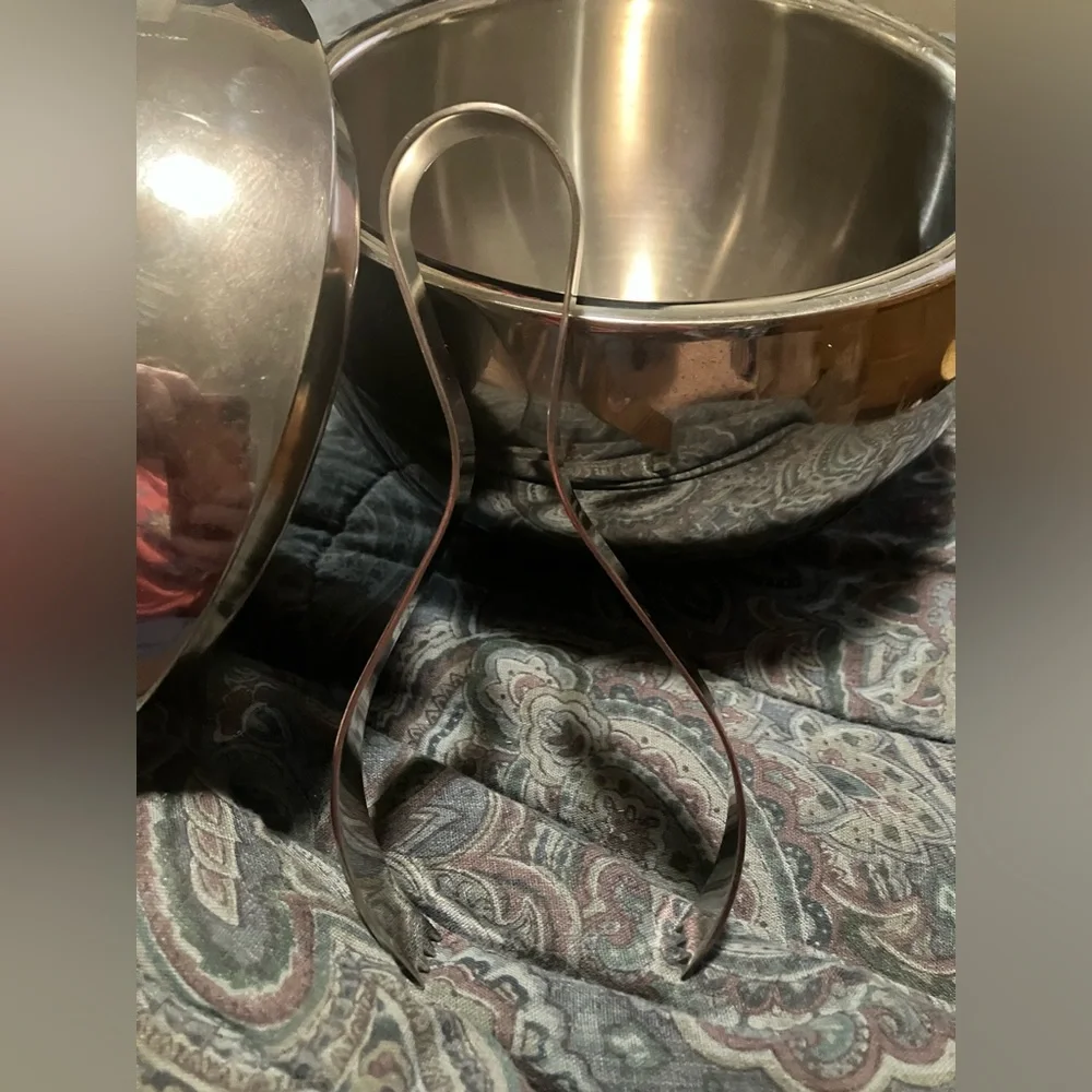 Vintage Stainless Steel Insulated Spherical Ice Bucket